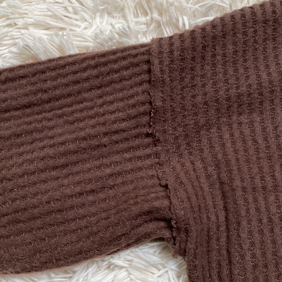 Cherish Hacci Waffle Cowl Neck Top 💗 Brown - Picture 10 of 15